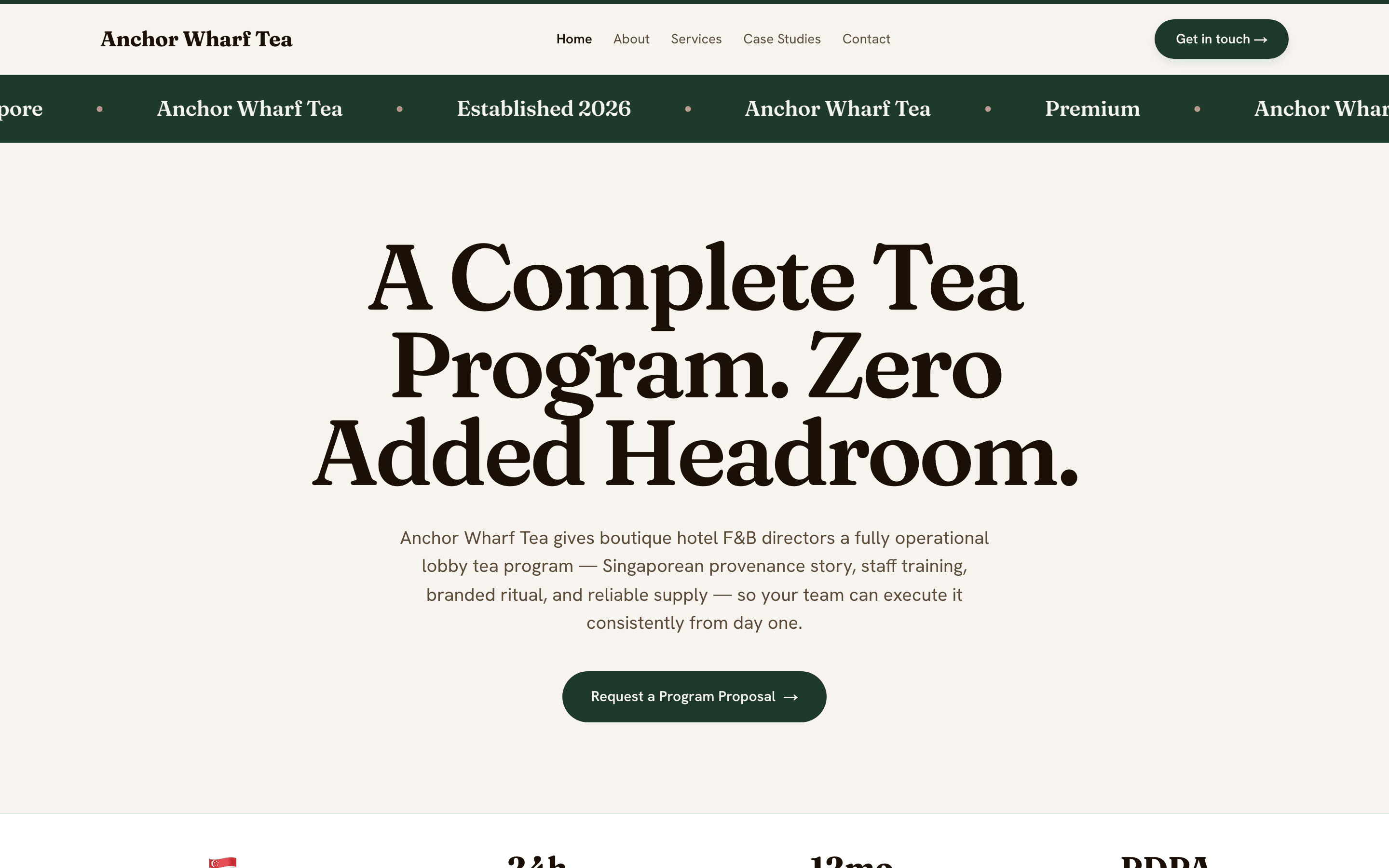 Anchor Wharf Tea homepage